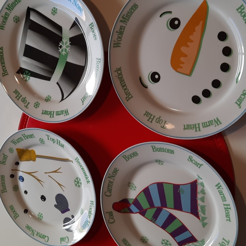 Winter Snowman holiday plate set⛄